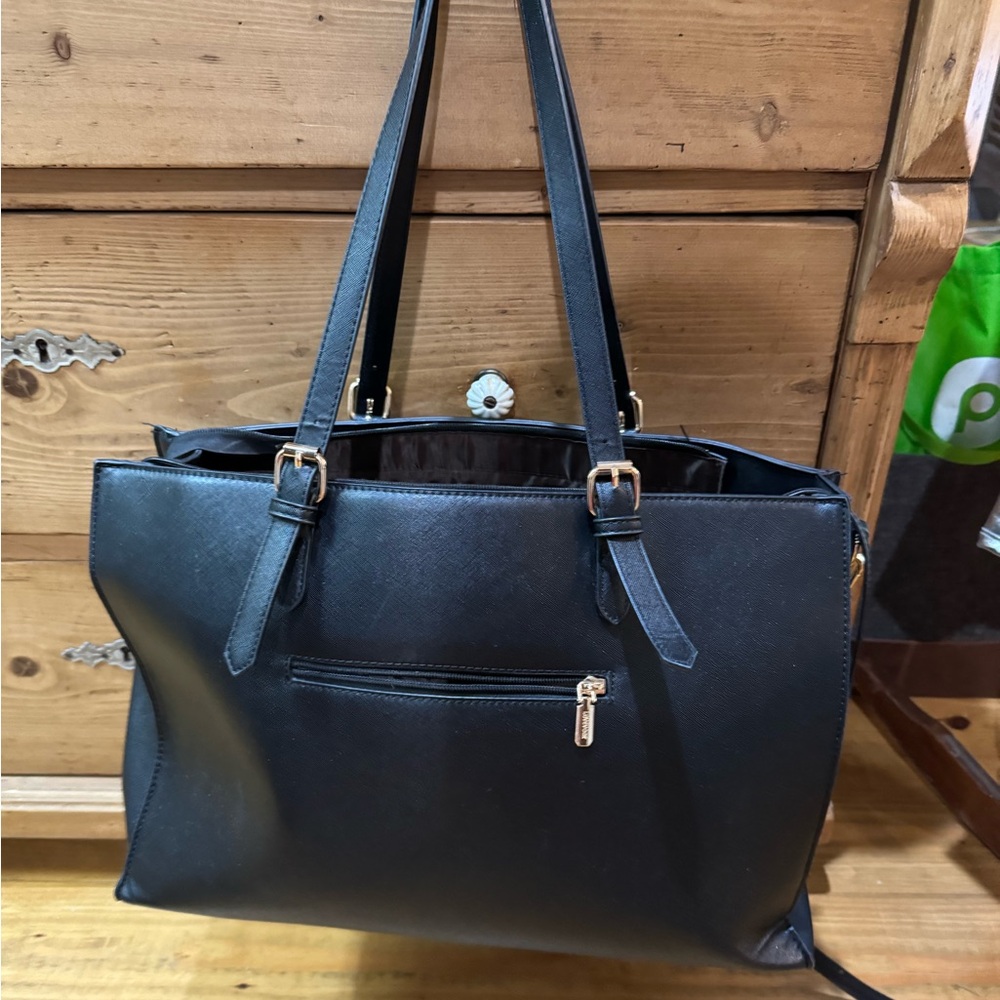 Classic Black Tote with Gold Hardware